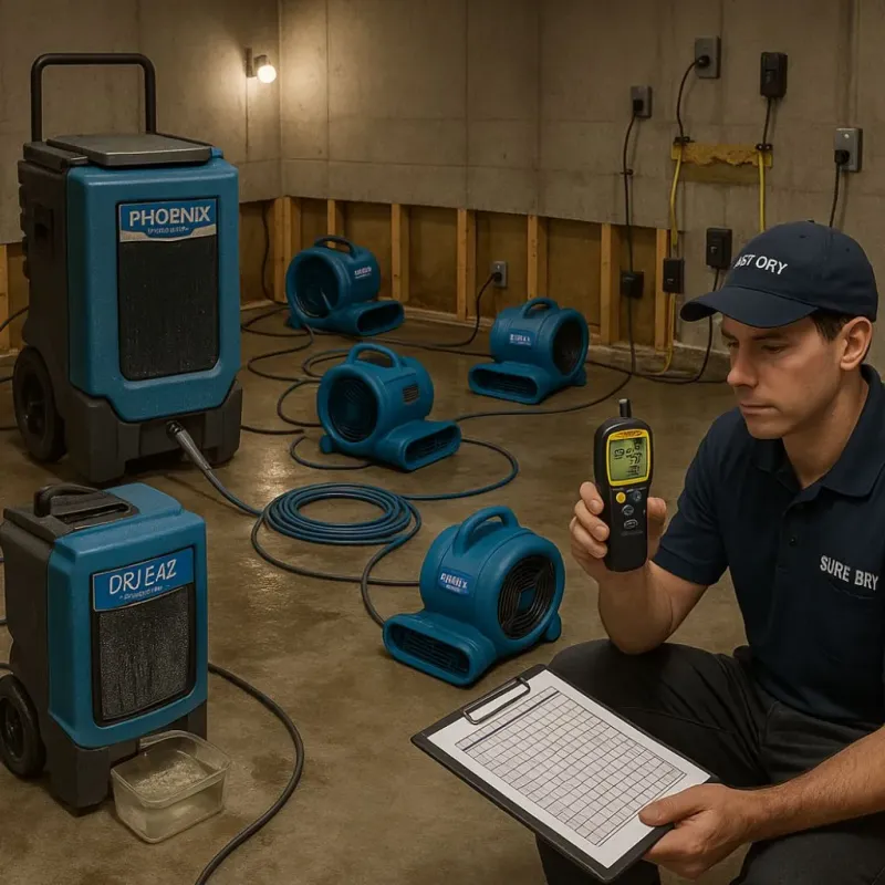 Structural Drying and Dehumidification process in Palermo, CA